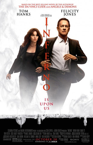 INFERNO - 27"x40" Original Movie Poster One Sheet 2016 Da Vinci Code Tom Hanks