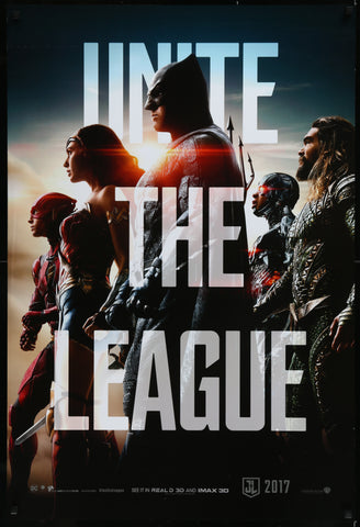 ZACK  SNYDER'S JUSTICE LEAGUE - 27"x40" D/S Original Movie Poster One Sheet 2017 DC Batman Superman Wonder Woman