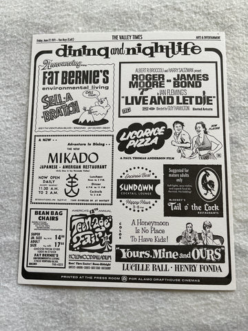LICORICE PIZZA - 8"x10" Original Promo Movie Poster MINT Alamo Letterpress FLAT Press Room