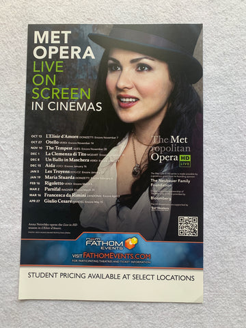 The Metropolitan Opera 11"X17" Original Promo Movie Poster Mint Fathom 2012-2013