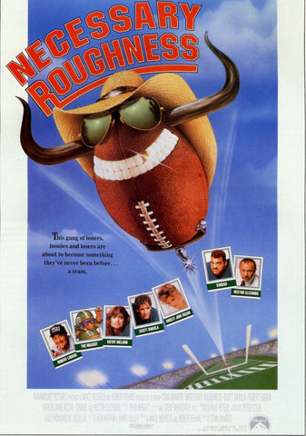 NECESSARY ROUGHNESS 27"x41" Original Movie Poster One Sheet 1991 Scott Bakula Football