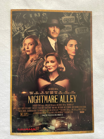NIGHTMARE ALLEY - 13.5"x19" Original Promo Movie Poster Mint Guillermo Del Toro Bradley Cooper