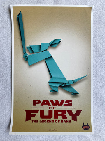 PAWS OF FURY THE LEGEND OF HANK 11"X17" Original Promo Movie Poster Cinemark LE Mint