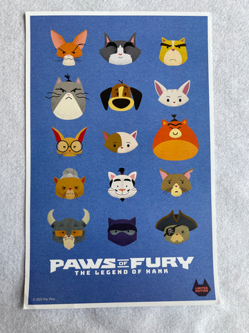 PAWS OF FURY THE LEGEND OF HANK 11"X17" Original Promo Movie Poster MINT LE 2022