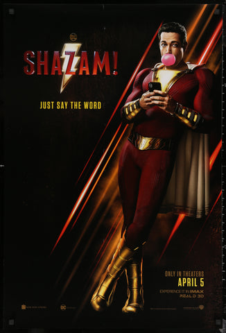 SHAZAM! - 27"x40" D/S Original Movie Poster One Sheet 2019 DC Zachary Levi