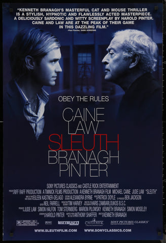 SLEUTH - 27"x40" D/S Original Movie Poster One Sheet 2007 Michael Caine Jude Law