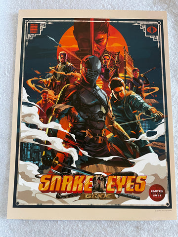SNAKE EYES 12"X16" Original Promo Movie Poster G.I. Joe Origins Limited Edition 2021 B