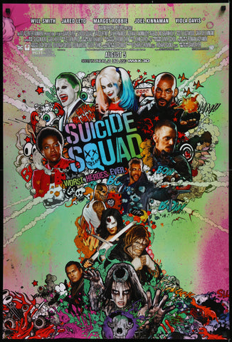 SUICIDE SQUAD 27"x40" D/S Original Movie Poster One Sheet 2016 Harley Quinn DC Rick Flagg