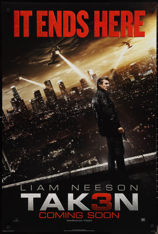 TAKEN 3 - 27"x40" D/S Original Movie Poster One Sheet 2014 Liam Neeson Tak3n